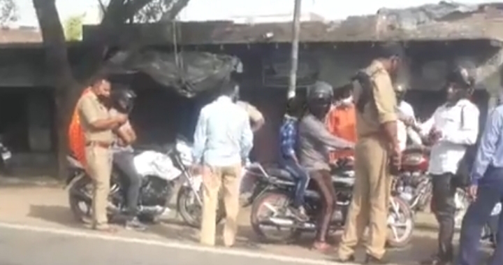मथुरा की राया पुलिस भी लॉक डाउन को लेकर मुस्तैद 