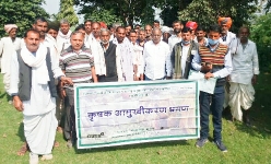 केमिकल मुक्त कृषि उत्पादन को लेकर खंडार में किसानों ने निकाली जागरूकता रैली 