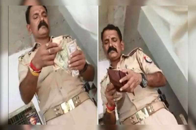 चौकी में पैसे गिनते चुलबुल पांडेय का वीडियो हुआ वायरल, एसपी ने दिए जांच के आदेश।