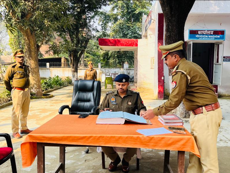 बहराइच पुलिस अधीक्षक ने थाना विशेश्वरगंज का किया औचक निरीक्षण।