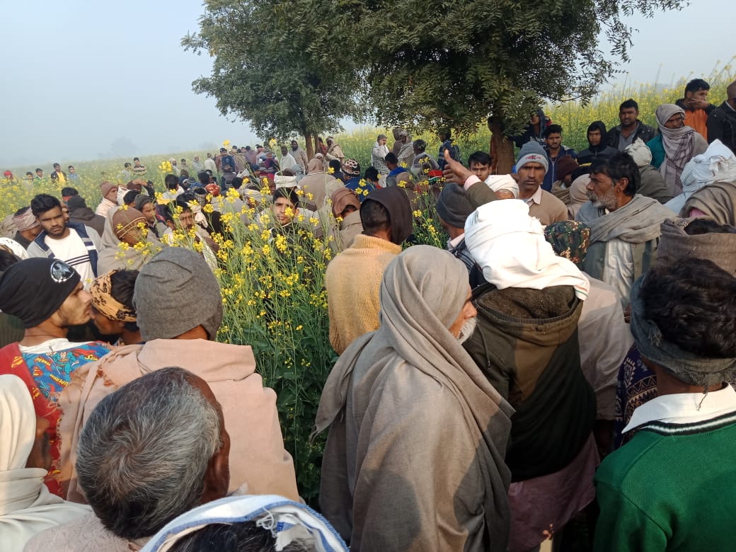 ब्रेकिंग  नौहझील थाना के गाँव कौलाना में खेत पर पेड़ से लटका मिला किसान का शव।