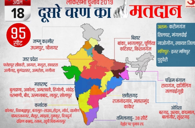 तमिलनाडु और त्रिपुरा की एक-एक सीटों पर चुनाव टला, 12 राज्यों की 95 सीटों पर मतदान कल