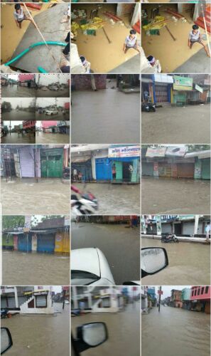 पहली बरसात में ही नगर पालिका भिनगा हुआ जल मगन नगरवासियों के घरों में घुसा पानी।...नसीम खान