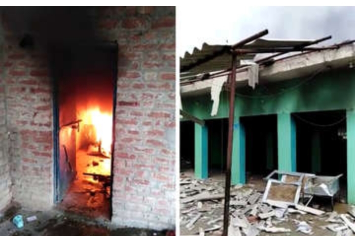 भीड़ ने मदरसे में तोड़फोड़ के बाद लगाई आग