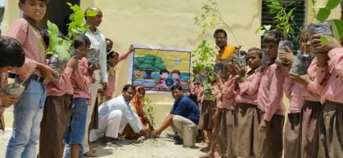 बहराइच विकासखंड फखरपुर क्षेत्र के साईगांव विद्यालय में किया गया पौधरोपण।। रिपोर्ट :- पंकज कुमार सिंह।